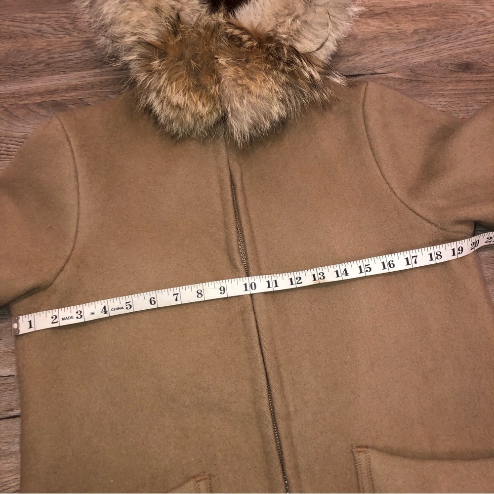 𝅺Vtg Inuvik Parka Enterprise Virgin Wool Fur Trim Beige Long Parka Sz 12 / M - Picture 4 of 15